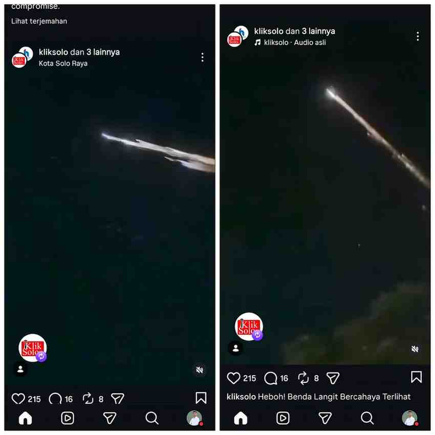 Viral Fenomena Cahaya Misterius di Langit Indonesia: Meteor atau Sampah Antariksa?
